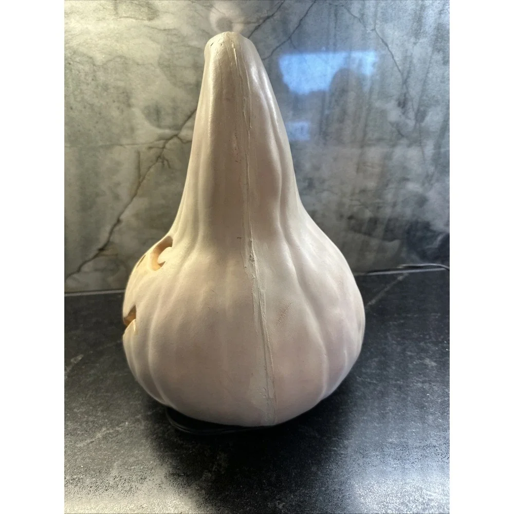 gemmy‎ gourd Foam blow mold white jack o'lantern pumpkin goofy face 13